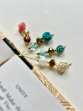 Load image into Gallery viewer, NEW! Aqua Rose Beaded Bookmark