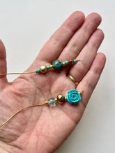 Load image into Gallery viewer, NEW! Aqua Rose Beaded Bookmark