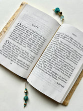 Load image into Gallery viewer, NEW! Aqua Rose Beaded Bookmark