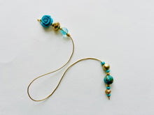 Load image into Gallery viewer, NEW! Aqua Rose Beaded Bookmark