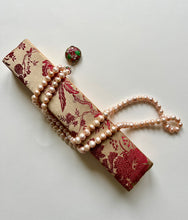 Load image into Gallery viewer, Mauve Mist Water Pearl Prayer Beads with Elegant Silk Case