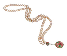 Load image into Gallery viewer, Mauve Mist Water Pearl Prayer Beads with Silk box