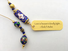 Load image into Gallery viewer, Sapphire Rose Beaded Bookmark