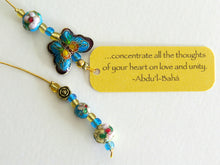 Load image into Gallery viewer, Turquoise Butterfly Beaded Bookmark