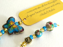 Load image into Gallery viewer, Turquoise Butterfly Beaded Bookmark