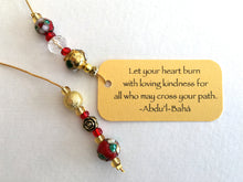 Load image into Gallery viewer, Rose Red Beaded Bookmark