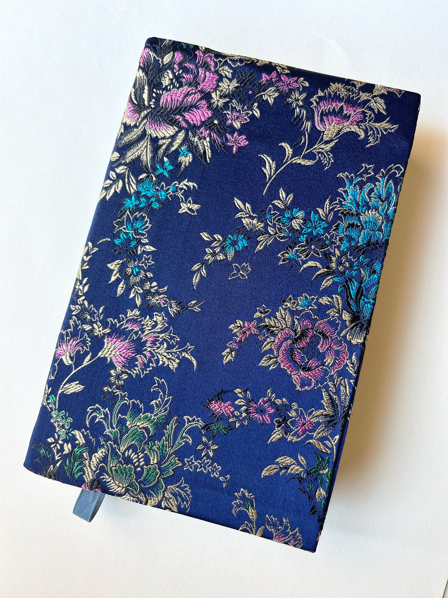 Kitab-i-Aqdas silk book cover - Ocean Blooms – ElikaCreations