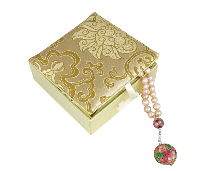 Mauve Mist Water Pearl Prayer Beads with Silk box