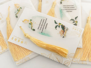 Vein Leaf Gold Tassel Bookmarks (Set of 5)