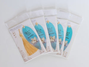 Blue Leaf Gold tassel Bookmarks (Set of 5)