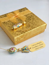 Load image into Gallery viewer, Golden Butterfly Beaded Bookmark