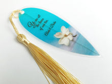 Load image into Gallery viewer, Blue Leaf Gold tassel Bookmarks (Set of 5)